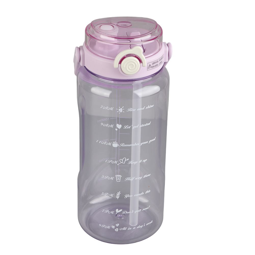 Large Water Bottle 2 Drinking Methods PC PP Material Clear Scale Portable Matte Large Water Jug with Straw V1294-YM0523-3118220046615