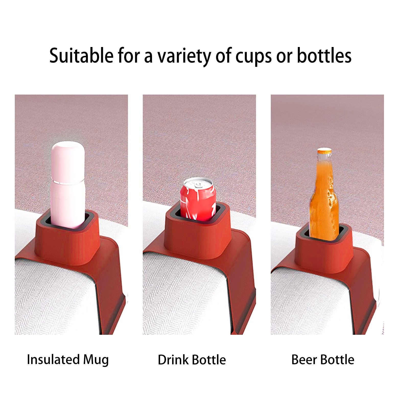 Couch Cup Holder Spill Proof Ergonomic Sofa Drink Holder Tray with Adjustable Stand and Adhesive Base V1294-YM0523-3118220048411