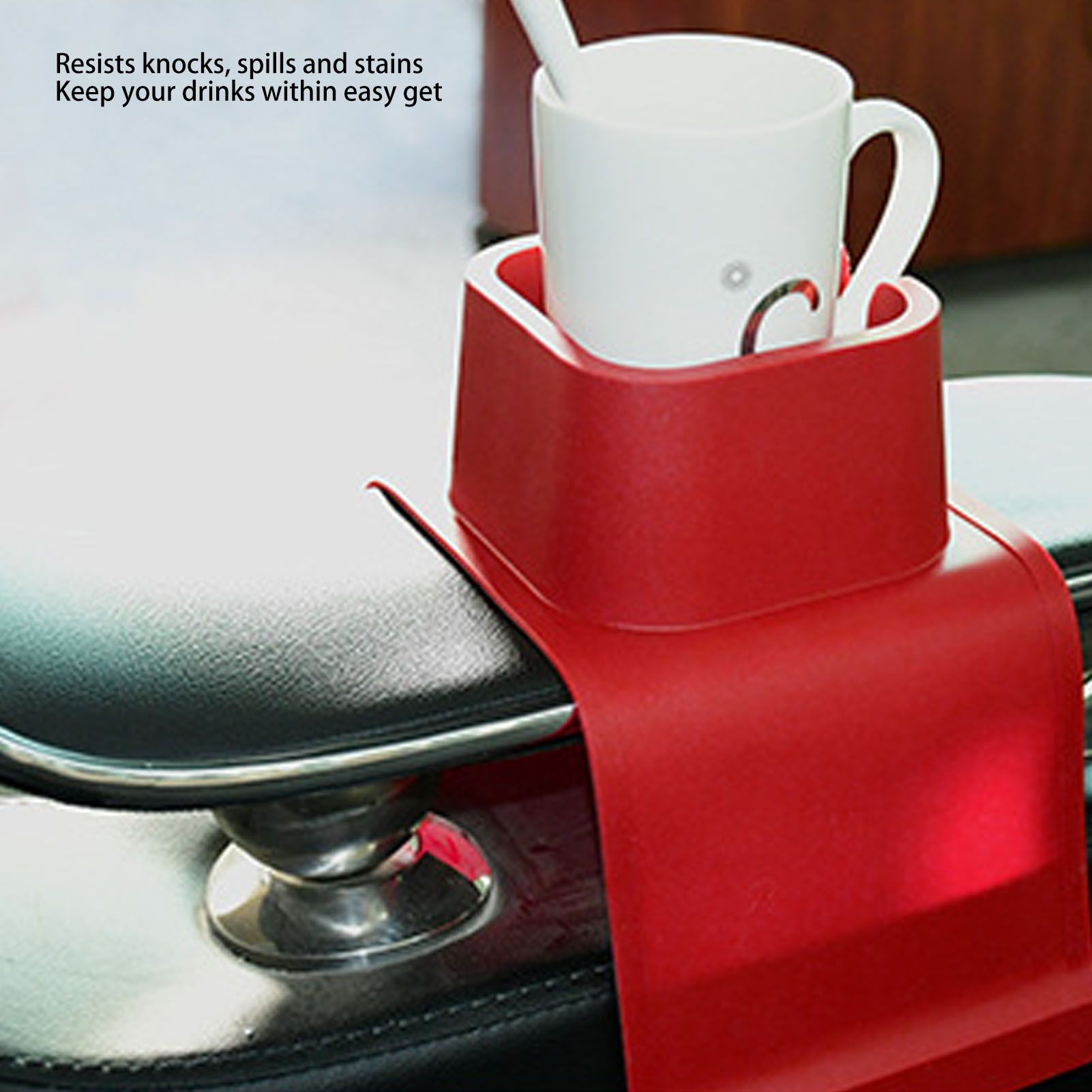 Couch Cup Holder Spill Proof Ergonomic Sofa Drink Holder Tray with Adjustable Stand and Adhesive Base V1294-YM0523-3118220048411