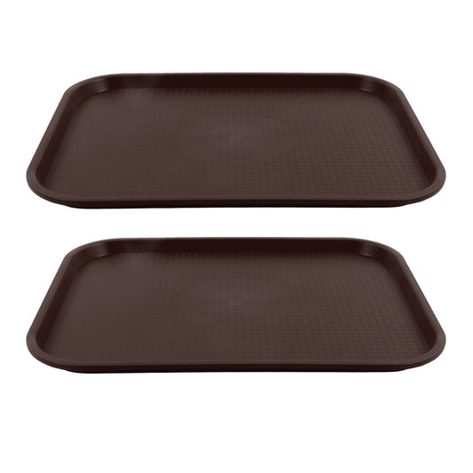 2Pcs Fast Food Tray Stackable Rectangular Light Weight Anti Slip PP Food Service Tray for Restaurants V1294-YM0523-3118220048513