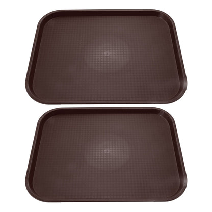 2Pcs Fast Food Tray Stackable Rectangular Light Weight Anti Slip PP Food Service Tray for Restaurants V1294-YM0523-3118220048513