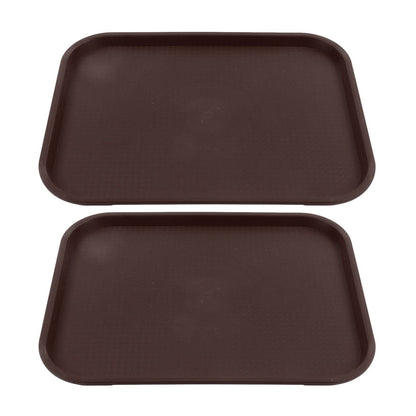 2Pcs Fast Food Tray Stackable Rectangular Light Weight Anti Slip PP Food Service Tray for Restaurants V1294-YM0523-3118220048513