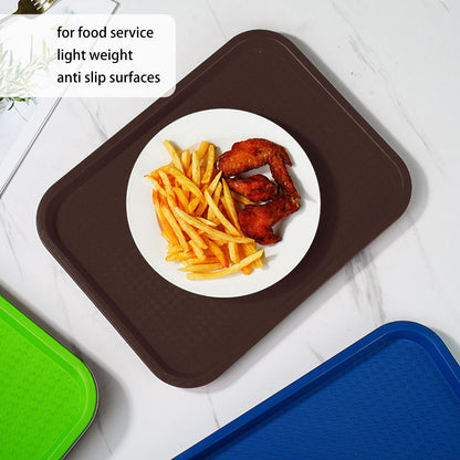 2Pcs Fast Food Tray Stackable Rectangular Light Weight Anti Slip PP Food Service Tray for Restaurants V1294-YM0523-3118220048513