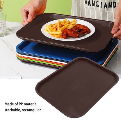 2Pcs Fast Food Tray Stackable Rectangular Light Weight Anti Slip PP Food Service Tray for Restaurants V1294-YM0523-3118220048513