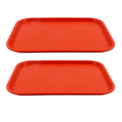 2Pcs Fast Food Tray Stackable Rectangular Light Weight Anti Slip PP Food Service Tray for Restaurants V1294-YM0523-3118220048514