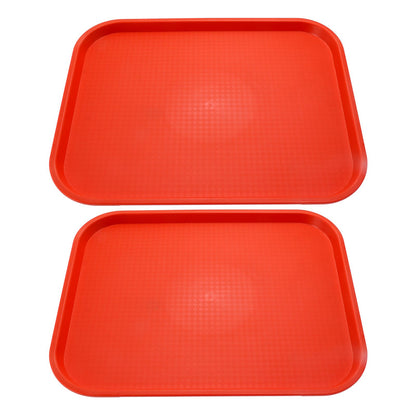 2Pcs Fast Food Tray Stackable Rectangular Light Weight Anti Slip PP Food Service Tray for Restaurants V1294-YM0523-3118220048514
