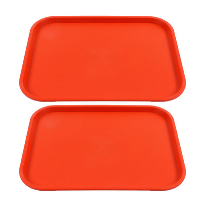 2Pcs Fast Food Tray Stackable Rectangular Light Weight Anti Slip PP Food Service Tray for Restaurants V1294-YM0523-3118220048514