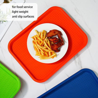 2Pcs Fast Food Tray Stackable Rectangular Light Weight Anti Slip PP Food Service Tray for Restaurants V1294-YM0523-3118220048514