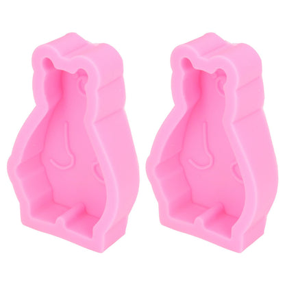2Pcs Silicone Mold Cute Bear Shape Easy Demoulding Flexible Soft Baking Mold for DIY Cake Fondant Chocolate V1294-YM0523-3118220048811