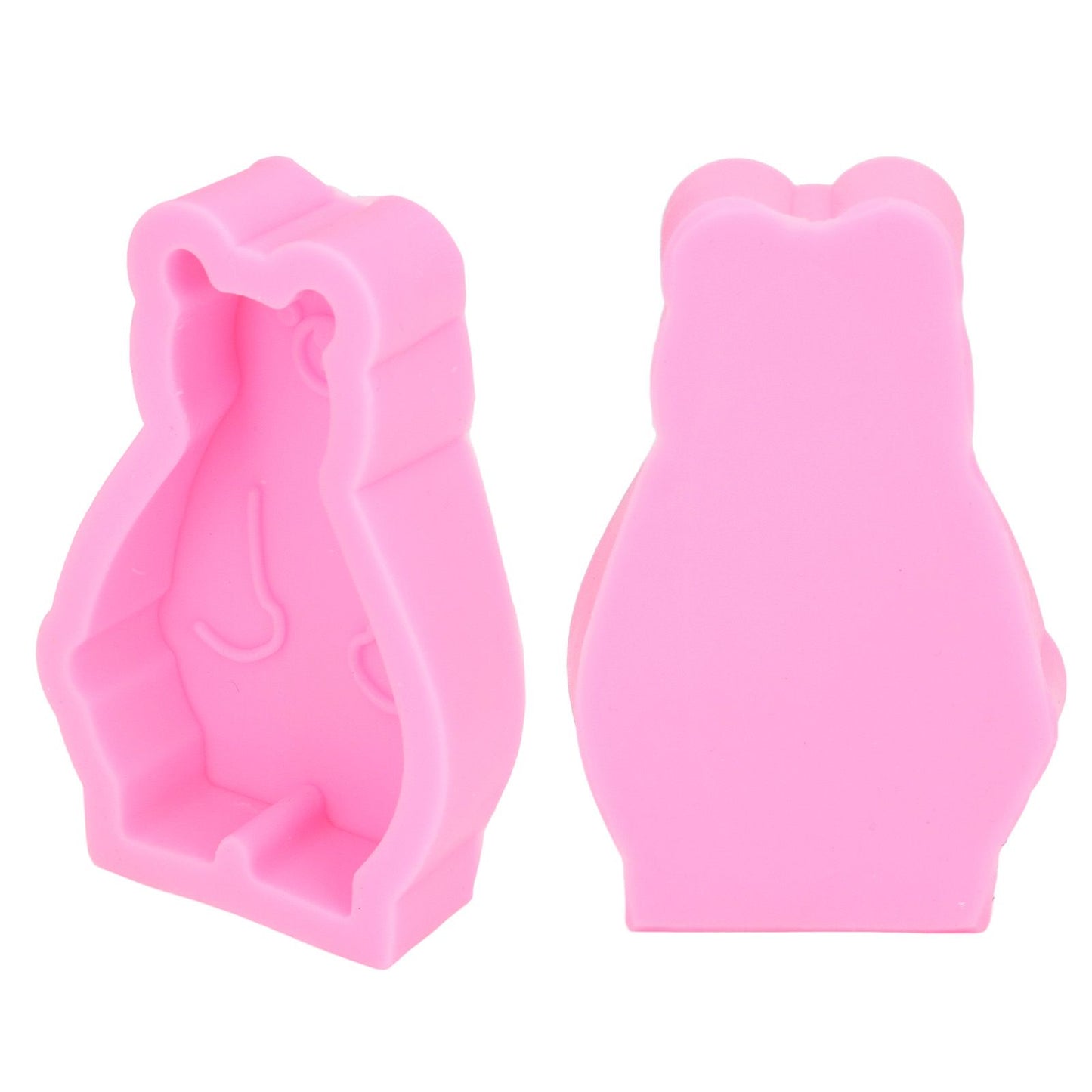 2Pcs Silicone Mold Cute Bear Shape Easy Demoulding Flexible Soft Baking Mold for DIY Cake Fondant Chocolate V1294-YM0523-3118220048811