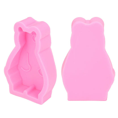 2Pcs Silicone Mold Cute Bear Shape Easy Demoulding Flexible Soft Baking Mold for DIY Cake Fondant Chocolate V1294-YM0523-3118220048811