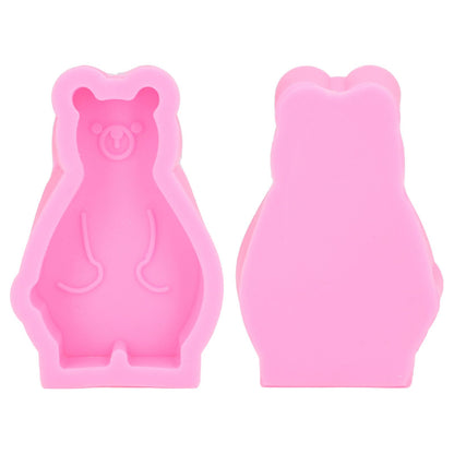 2Pcs Silicone Mold Cute Bear Shape Easy Demoulding Flexible Soft Baking Mold for DIY Cake Fondant Chocolate V1294-YM0523-3118220048811