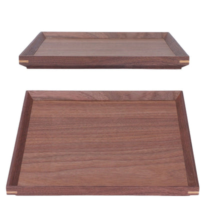 Wooden Tray Quadrate Shape Black Walnut Retro Classic Chinese Style Decorative Serving Tray for Tableware M V1294-YM0523-3118220049012