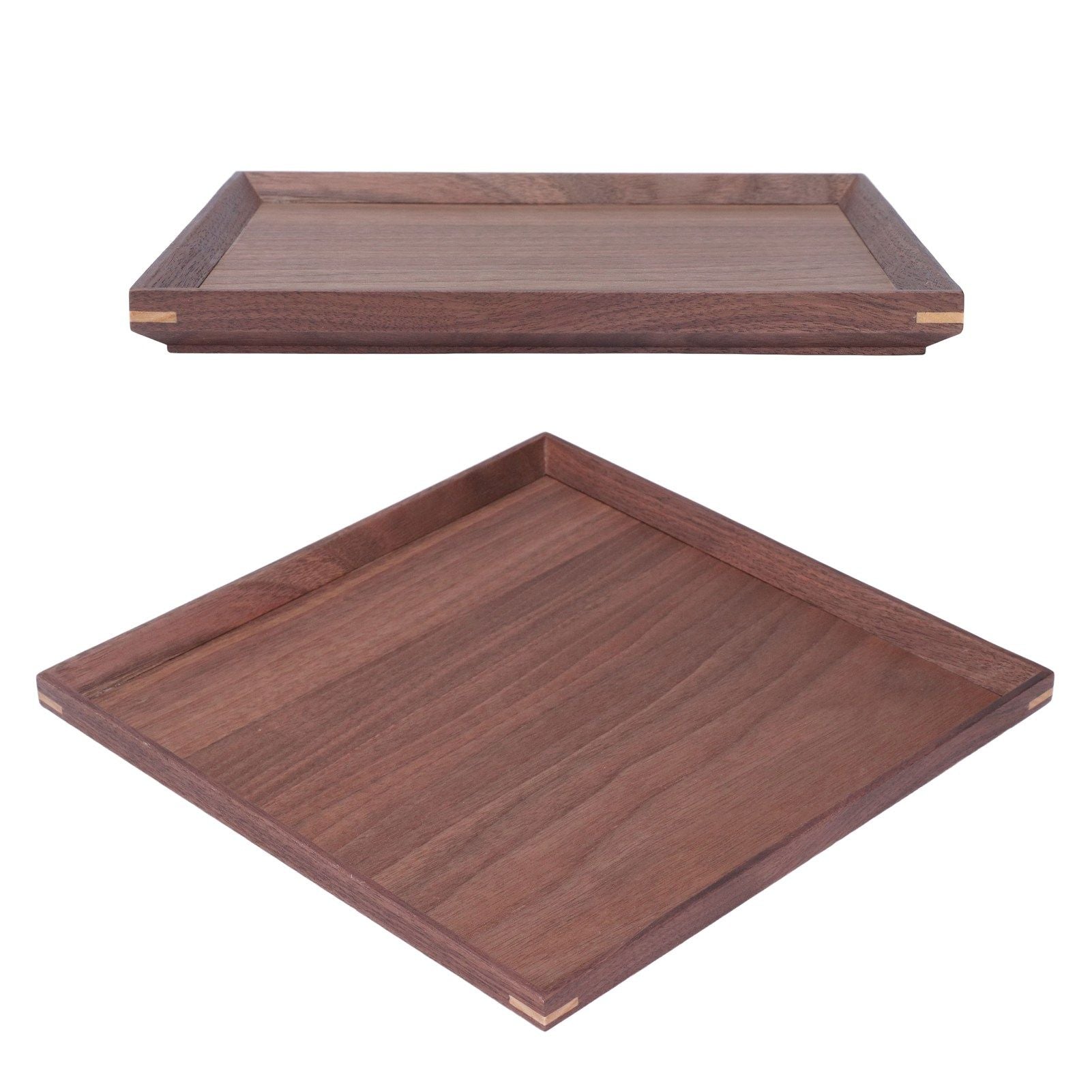 Wooden Tray Quadrate Shape Black Walnut Retro Classic Chinese Style Decorative Serving Tray for Tableware M V1294-YM0523-3118220049012