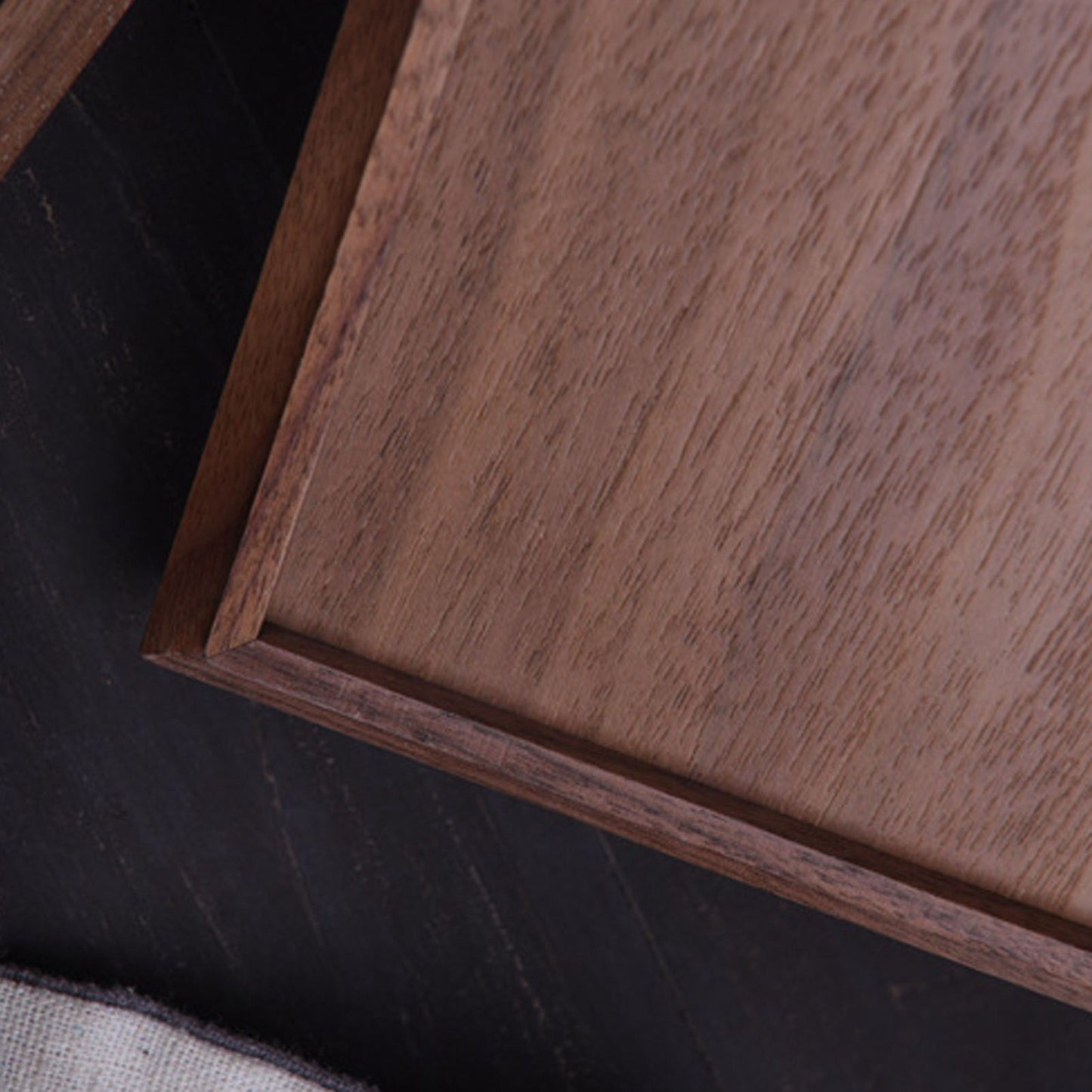 Wooden Tray Quadrate Shape Black Walnut Retro Classic Chinese Style Decorative Serving Tray for Tableware M V1294-YM0523-3118220049012