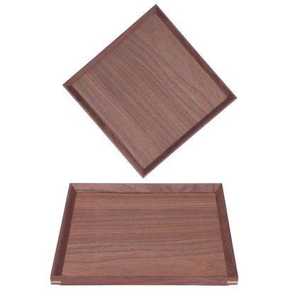 Wooden Tray Quadrate Shape Black Walnut Retro Classic Chinese Style Decorative Serving Tray for Tableware M V1294-YM0523-3118220049012