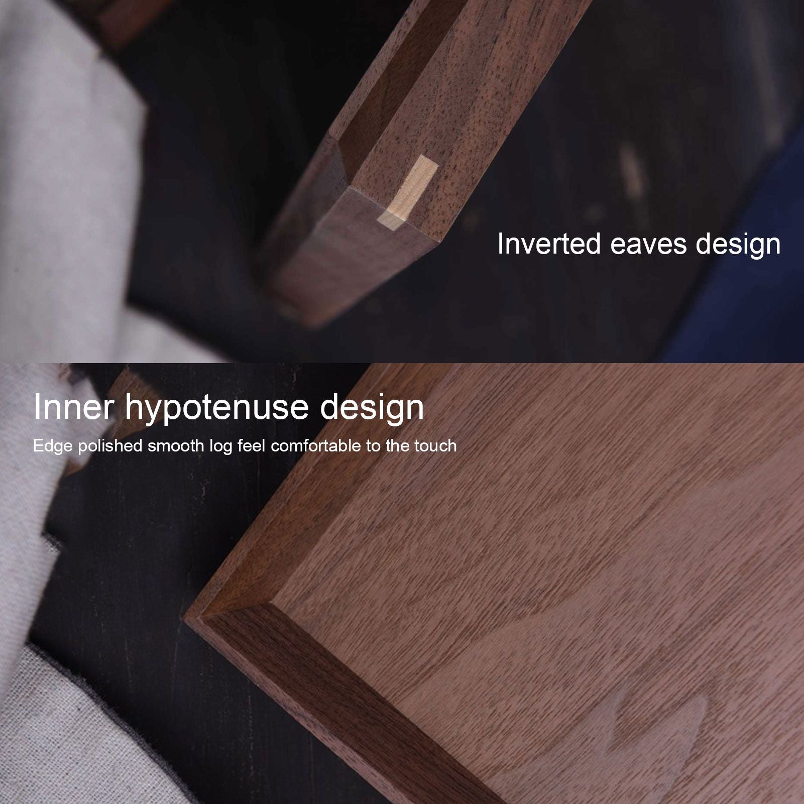 Walnut Wooden Tray Rectangle Serving Tray Tenon Structure Chinese For Tea Fruit Dessert Bread S V1294-YM0523-3118220049111