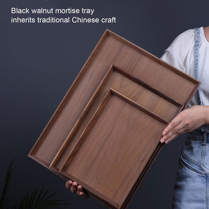 Walnut Wooden Tray Rectangle Serving Tray Tenon Structure Chinese For Tea Fruit Dessert Bread S V1294-YM0523-3118220049111
