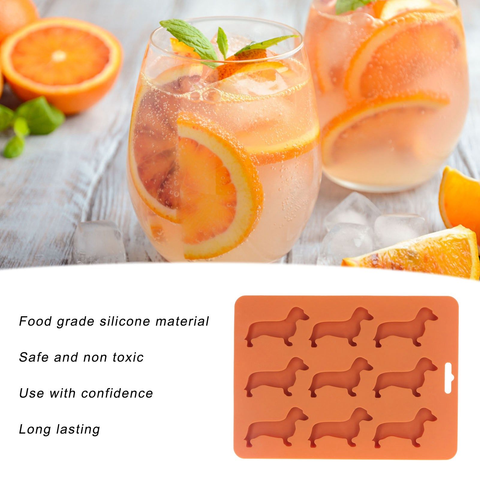 Silicone Ice Cube Trays Dog Shaped Silicone Ice Cube Mold for Chocolate Crayons Candles Yoghurt V1294-YM0523-3118220050411