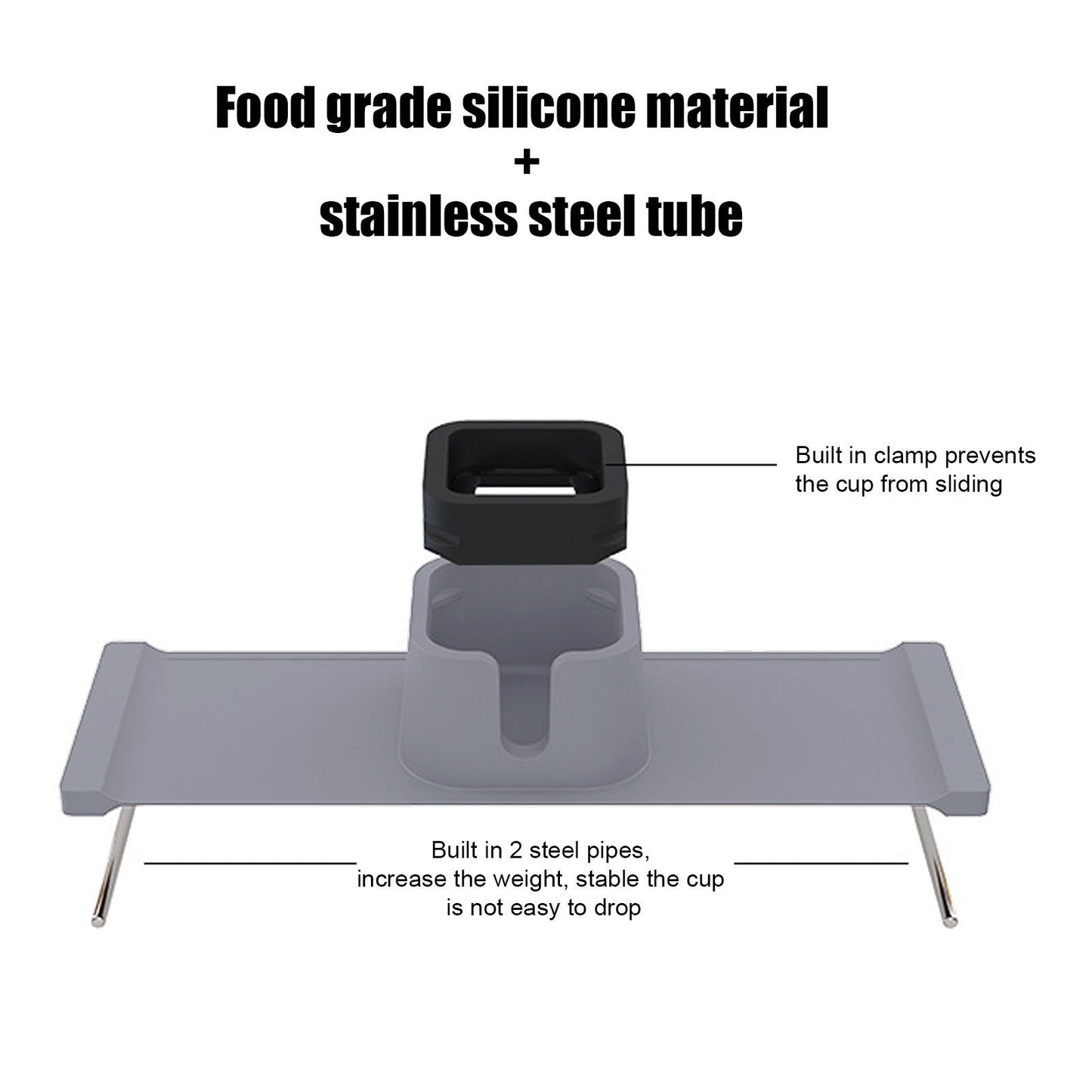 Cup Holder Couch Arm Cup Holder Sofa Arm Cup Tray Silicone Body for Living Room Balcony Gray V1294-YM0523-3118220051511