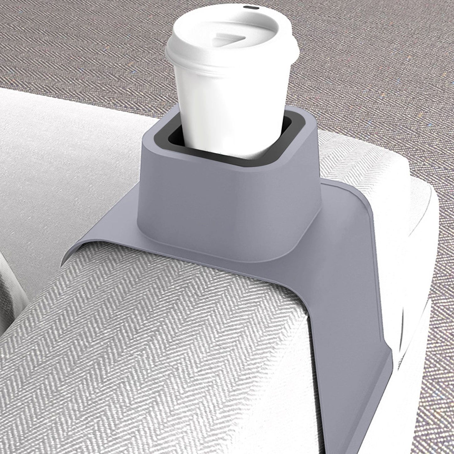 Cup Holder Couch Arm Cup Holder Sofa Arm Cup Tray Silicone Body for Living Room Balcony Gray V1294-YM0523-3118220051511