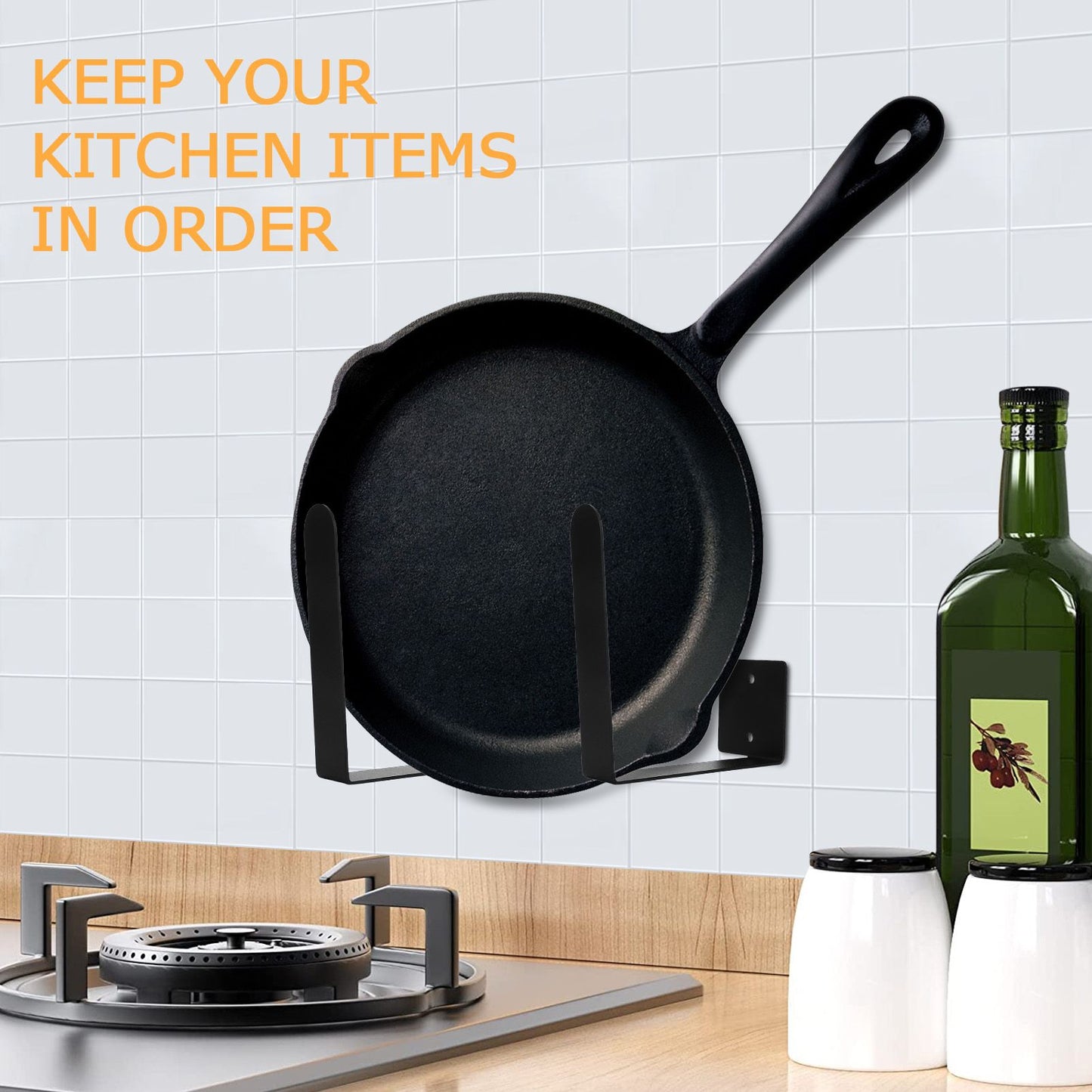 Wall Pot Lid Holder Rust Proof Hanging Cutting Board Storage Rack for Kitchen Utensil V1294-YM0523-3118220051711