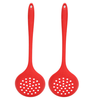 2Pcs Silicone Slotted Spoon Multifunction Soft Food Grade Silicone High Temperature Resistant Kitchen Ladle V1294-YM0523-3118220053411