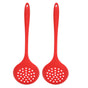 2Pcs Silicone Slotted Spoon Multifunction Soft Food Grade Silicone High Temperature Resistant Kitchen Ladle V1294-YM0523-3118220053411
