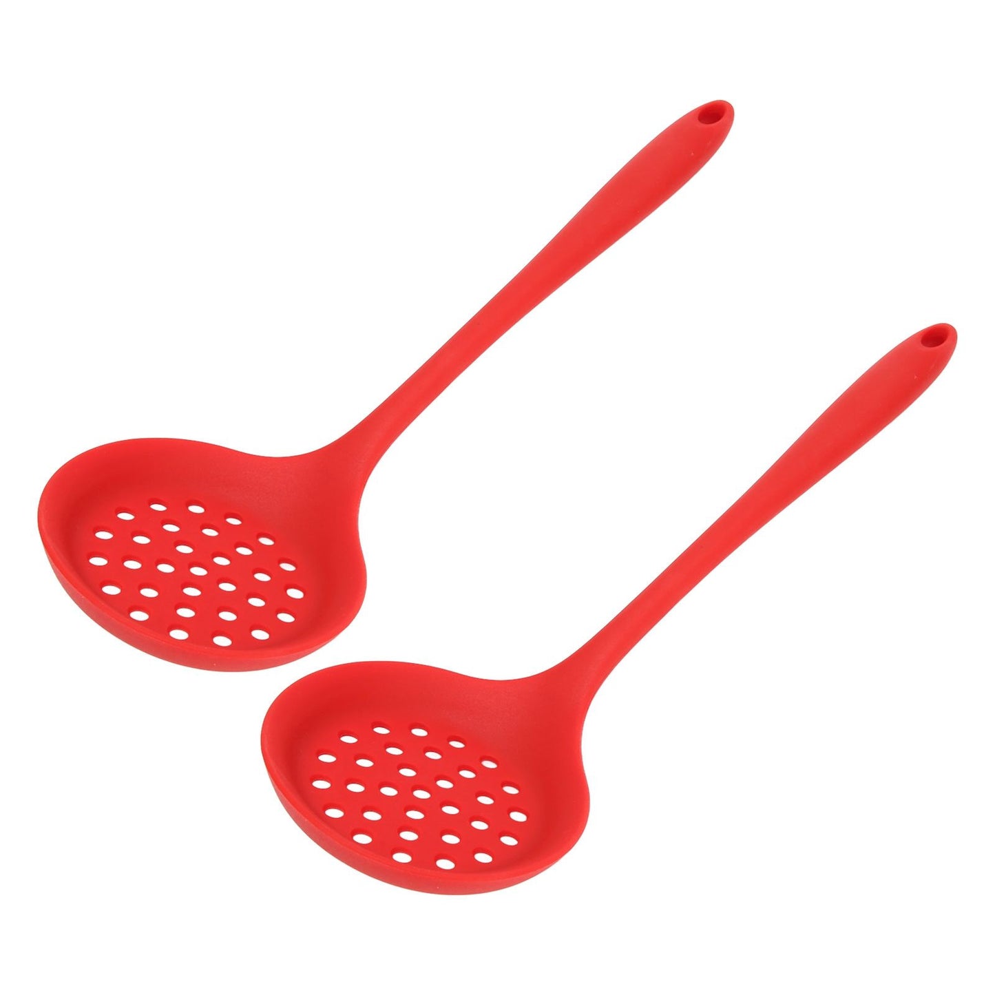 2Pcs Silicone Slotted Spoon Multifunction Soft Food Grade Silicone High Temperature Resistant Kitchen Ladle V1294-YM0523-3118220053411