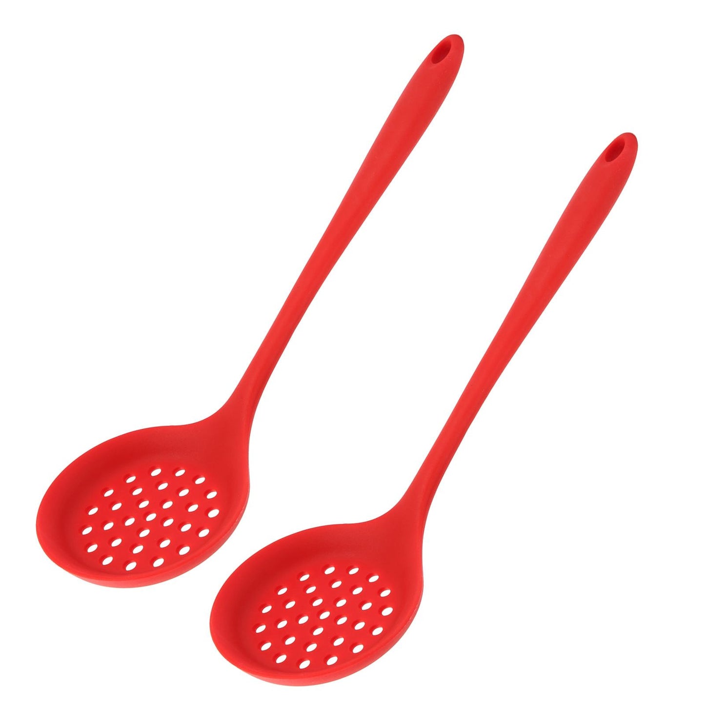 2Pcs Silicone Slotted Spoon Multifunction Soft Food Grade Silicone High Temperature Resistant Kitchen Ladle V1294-YM0523-3118220053411