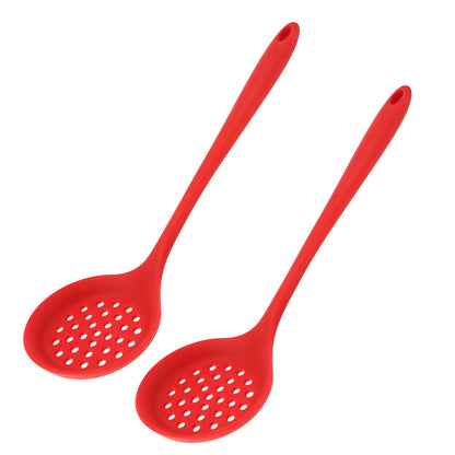 2Pcs Silicone Slotted Spoon Multifunction Soft Food Grade Silicone High Temperature Resistant Kitchen Ladle V1294-YM0523-3118220053411