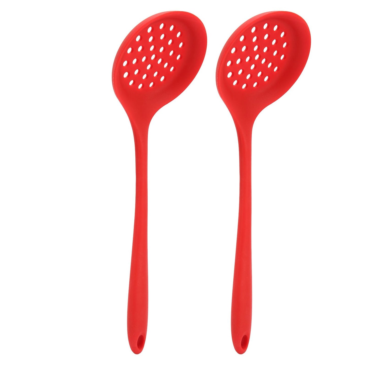 2Pcs Silicone Slotted Spoon Multifunction Soft Food Grade Silicone High Temperature Resistant Kitchen Ladle V1294-YM0523-3118220053411