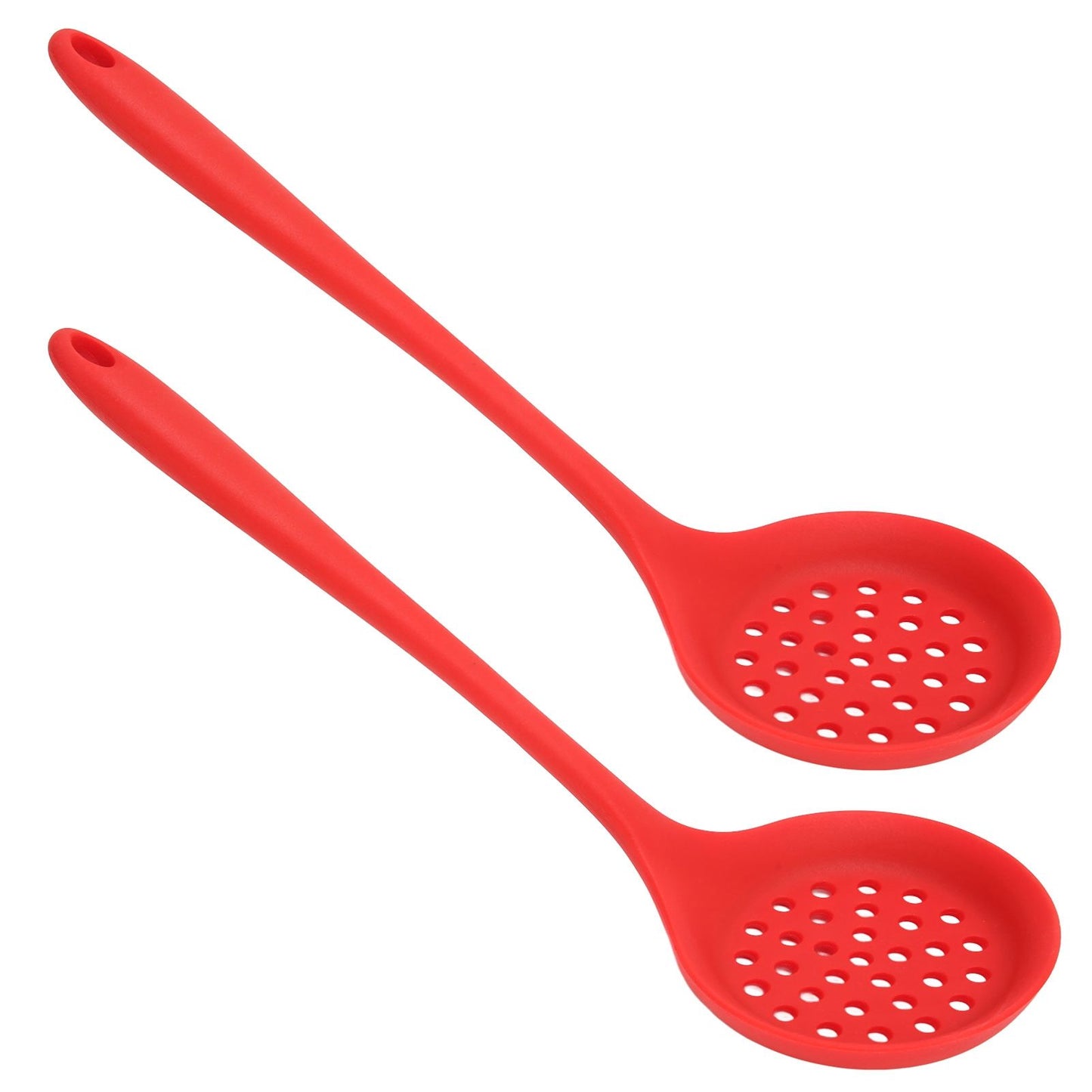 2Pcs Silicone Slotted Spoon Multifunction Soft Food Grade Silicone High Temperature Resistant Kitchen Ladle V1294-YM0523-3118220053411