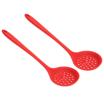 2Pcs Silicone Slotted Spoon Multifunction Soft Food Grade Silicone High Temperature Resistant Kitchen Ladle V1294-YM0523-3118220053411