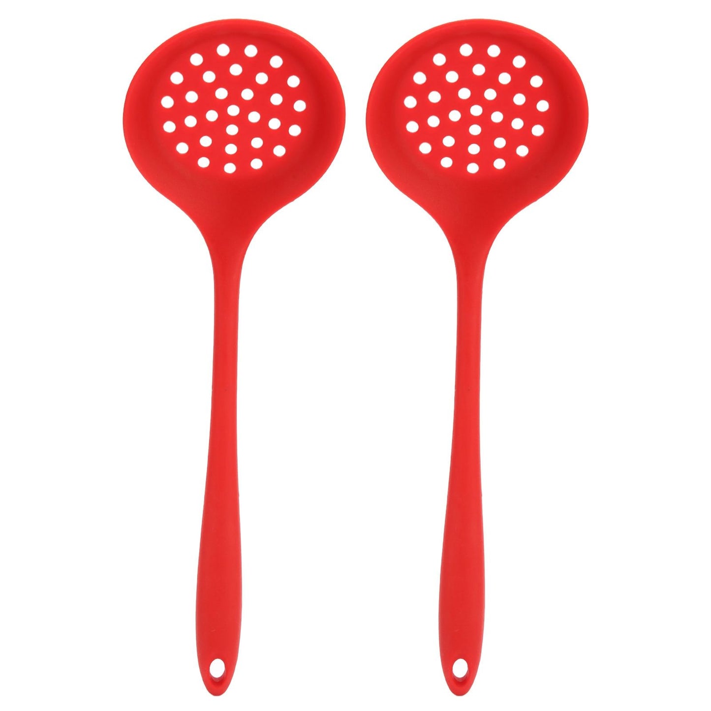 2Pcs Silicone Slotted Spoon Multifunction Soft Food Grade Silicone High Temperature Resistant Kitchen Ladle V1294-YM0523-3118220053411