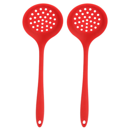 2Pcs Silicone Slotted Spoon Multifunction Soft Food Grade Silicone High Temperature Resistant Kitchen Ladle V1294-YM0523-3118220053411