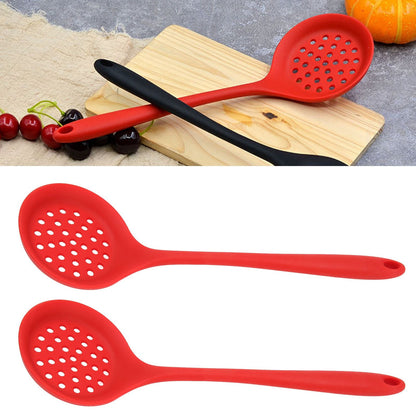 2Pcs Silicone Slotted Spoon Multifunction Soft Food Grade Silicone High Temperature Resistant Kitchen Ladle V1294-YM0523-3118220053411