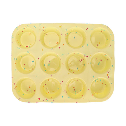 Silicone Baking Mold 12 Compartments Multipurpose Round Easter Egg Silicone Mold for Restaurant Kitchen V1294-YM0523-3118220054211
