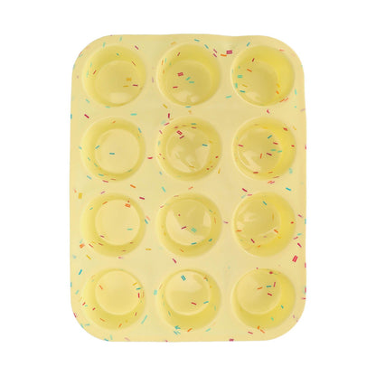 Silicone Baking Mold 12 Compartments Multipurpose Round Easter Egg Silicone Mold for Restaurant Kitchen V1294-YM0523-3118220054211