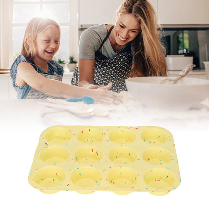 Silicone Baking Mold 12 Compartments Multipurpose Round Easter Egg Silicone Mold for Restaurant Kitchen V1294-YM0523-3118220054211