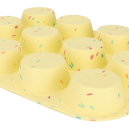 Silicone Baking Mold 12 Compartments Multipurpose Round Easter Egg Silicone Mold for Restaurant Kitchen V1294-YM0523-3118220054211