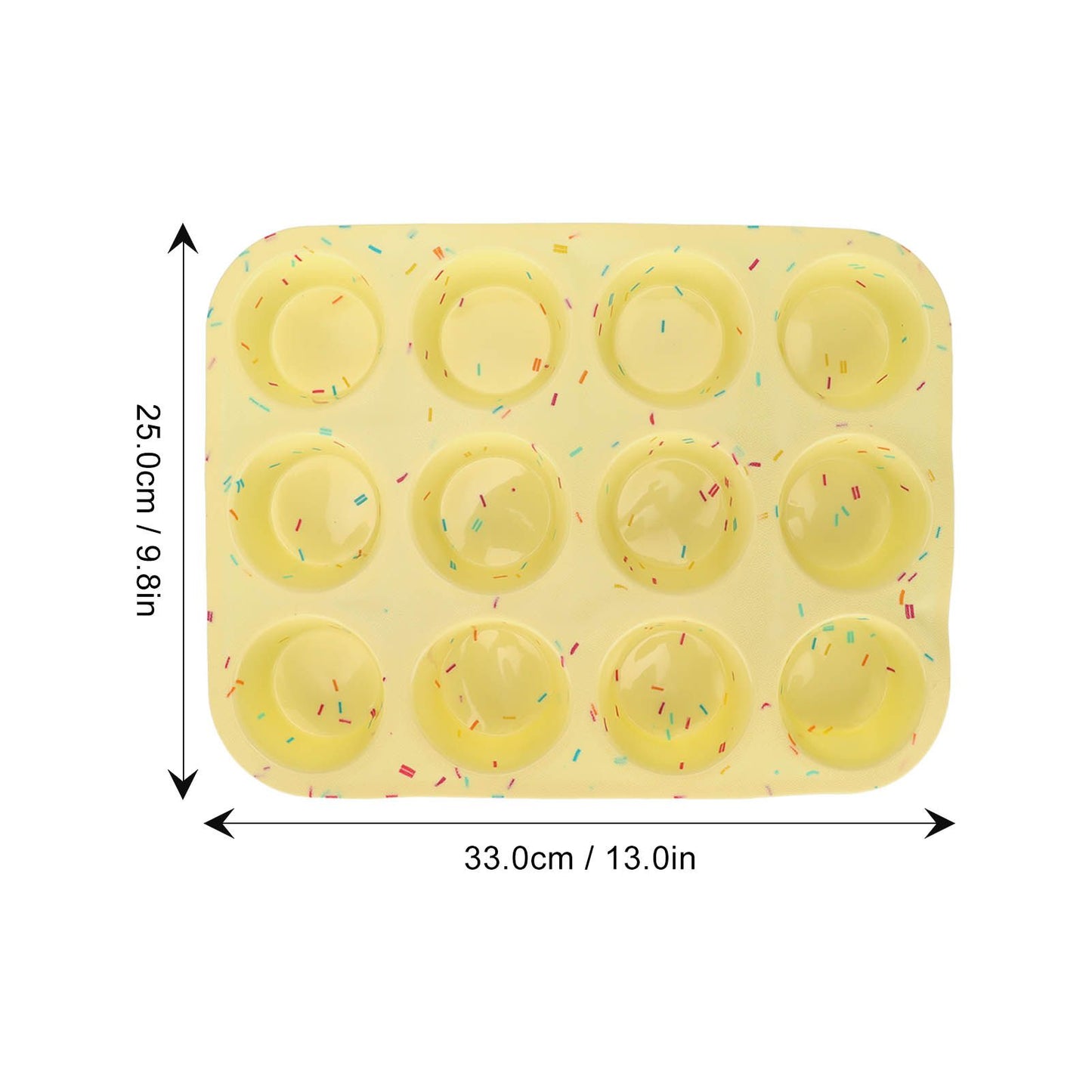 Silicone Baking Mold 12 Compartments Multipurpose Round Easter Egg Silicone Mold for Restaurant Kitchen V1294-YM0523-3118220054211