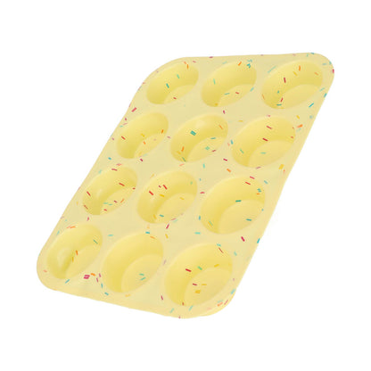 Silicone Baking Mold 12 Compartments Multipurpose Round Easter Egg Silicone Mold for Restaurant Kitchen V1294-YM0523-3118220054211