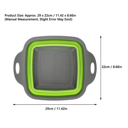 Folding Drain Basket Foldable Durable PP TPR Strong Bearing Draining Hole Vegetable Washing Basket for Fruit V1294-YM0523-3118220055511