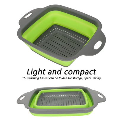 Folding Drain Basket Foldable Durable PP TPR Strong Bearing Draining Hole Vegetable Washing Basket for Fruit V1294-YM0523-3118220055511