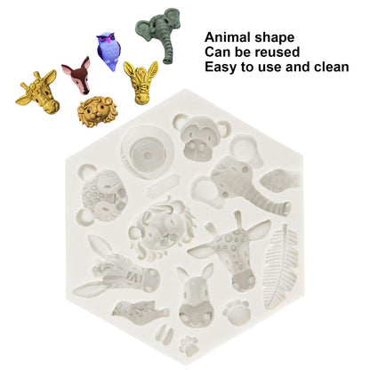 Silicone Mold Cute Animal Shape Easy Demoulding Flexible Soft Baking Mold for DIY Cake Fondant Chocolate 951 V1294-YM0523-3118220056211