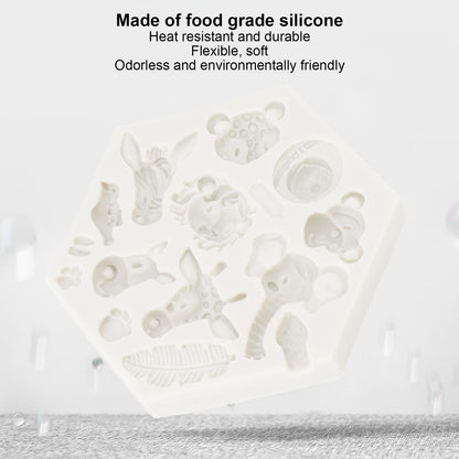 Silicone Mold Cute Animal Shape Easy Demoulding Flexible Soft Baking Mold for DIY Cake Fondant Chocolate 951 V1294-YM0523-3118220056211