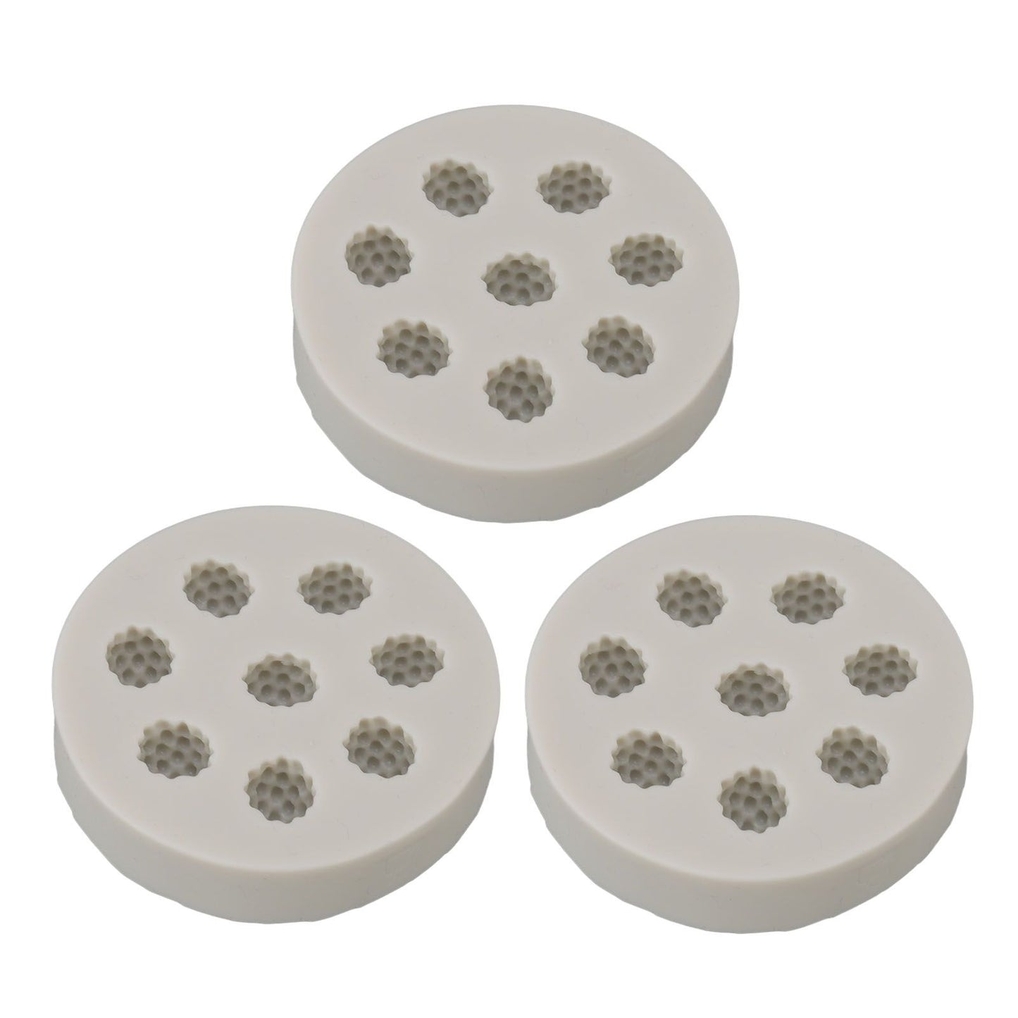 3Pcs Silicone Mold Raspberry Shape Easy Demoulding Flexible Soft Grey Baking Mold for DIY Cake Fondant V1294-YM0523-3118220056311