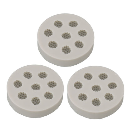 3Pcs Silicone Mold Raspberry Shape Easy Demoulding Flexible Soft Grey Baking Mold for DIY Cake Fondant V1294-YM0523-3118220056311