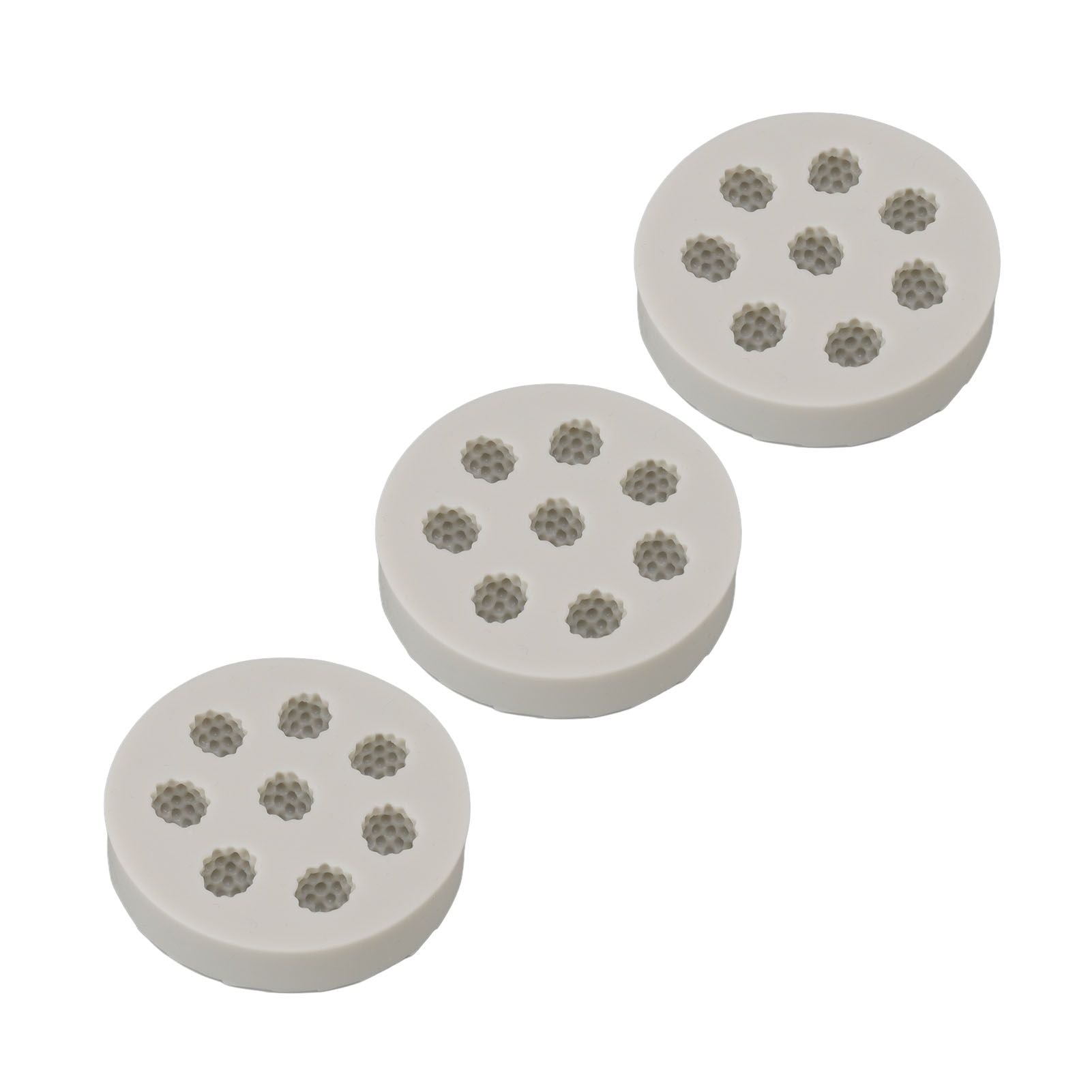 3Pcs Silicone Mold Raspberry Shape Easy Demoulding Flexible Soft Grey Baking Mold for DIY Cake Fondant V1294-YM0523-3118220056311